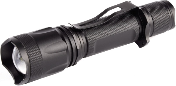 Светодиодный фонарик Quantum QM-FL1010 с zoom-фокусом серия Техно черный