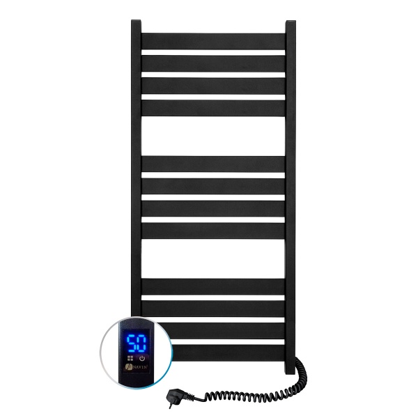 Полотенцесушитель электрический NAVIN Largo 500х1200 Sensor правый черный муар таймер (12-244053-5012)