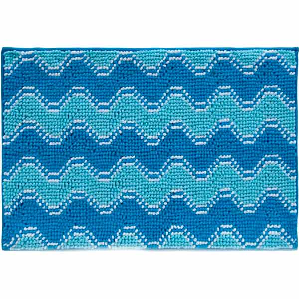 Коврик для ванной комнаты Dariana Волна, 55х80 см, голубой
