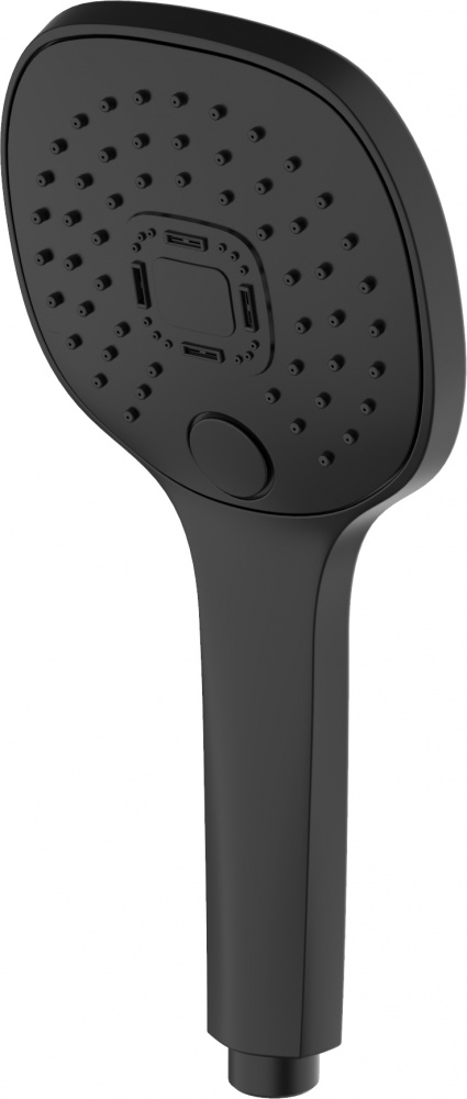 Ручной душ ScandiSPA 3 режима, переключатель-кнопка, квадратная форма черный