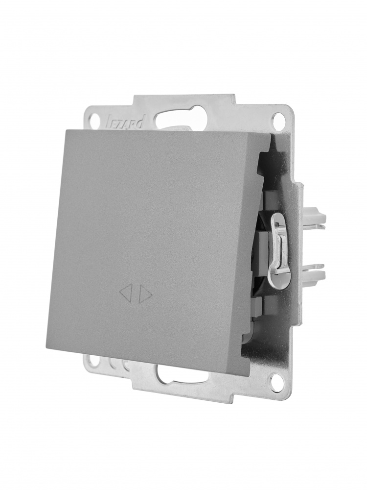 Вимикач перехресний одноклавішний Lezard Vesna сірий 742-3588-107
