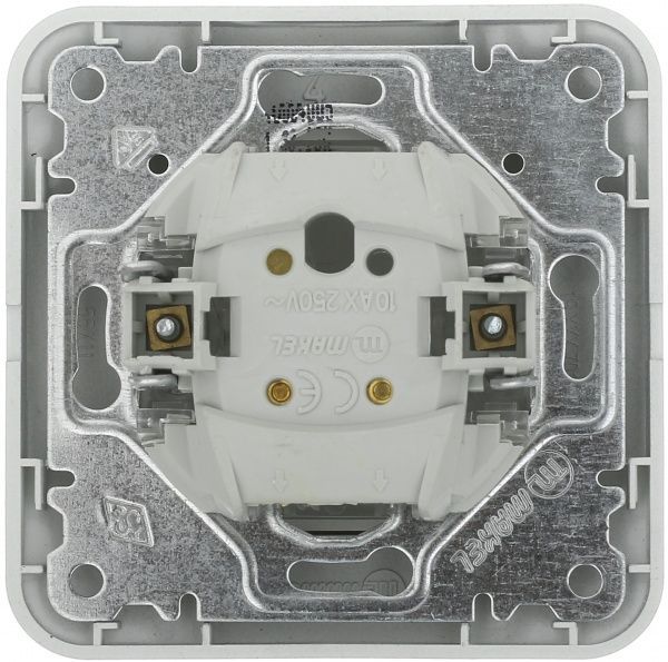 Выключатель проходной одноклавишный Makel Lillium Natural без подсветки 10 А 250В серебристый