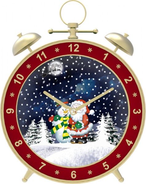 Сувенир новогодний Будильник со снегом 48х61х11 см 