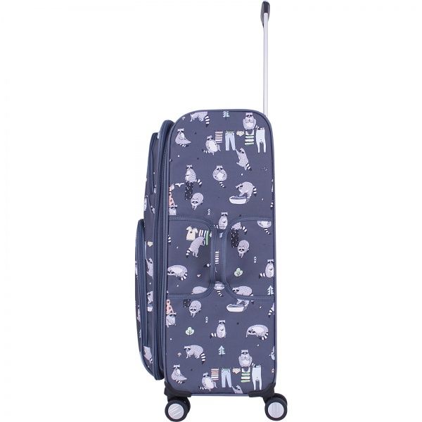 Чемодан Bagland Леон 90 л серый с рисунком 220 (0037966274) 