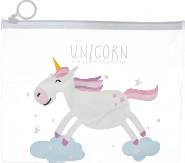 Папка на блискавці А5 Єдиноріг на хмаринках
