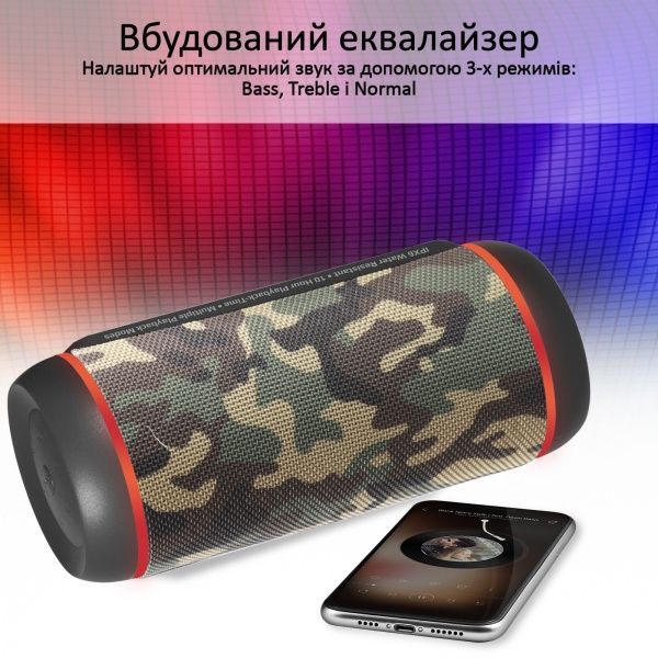 Портативна колонка Promate Silox-Pro 30W IPX6 2.0 camouflage 