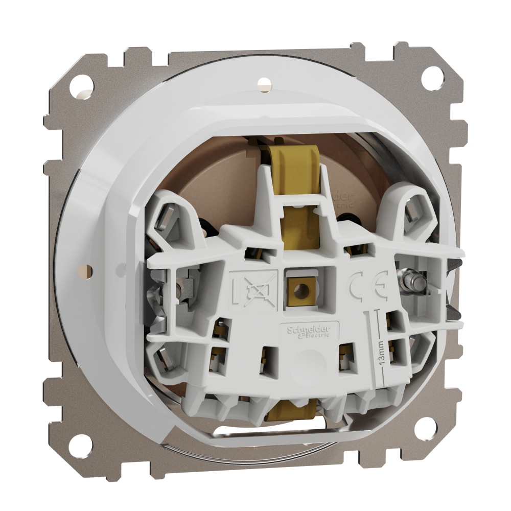 Розетка силова із заземленням Schneider Electric Sedna Design зі шторками з кришкою бежевий SDD212024