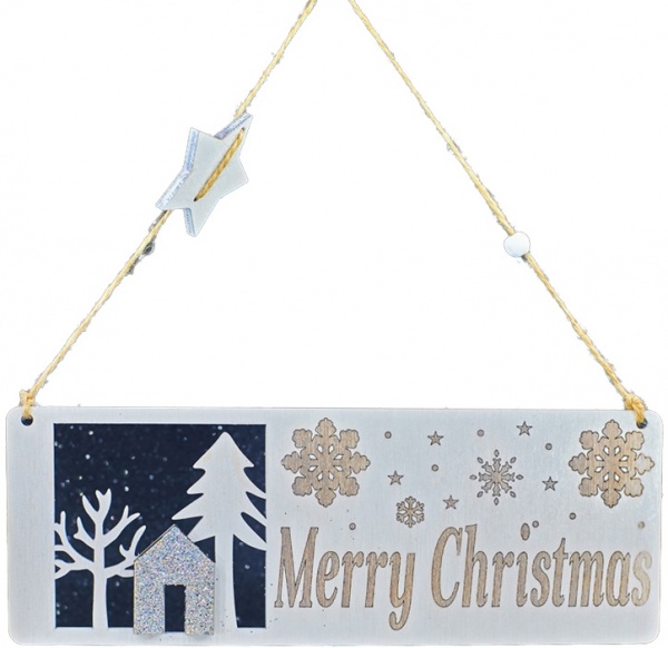 Підвіска на двері/камін Merry Christmas 11,5 см різнокольоровий 1220298