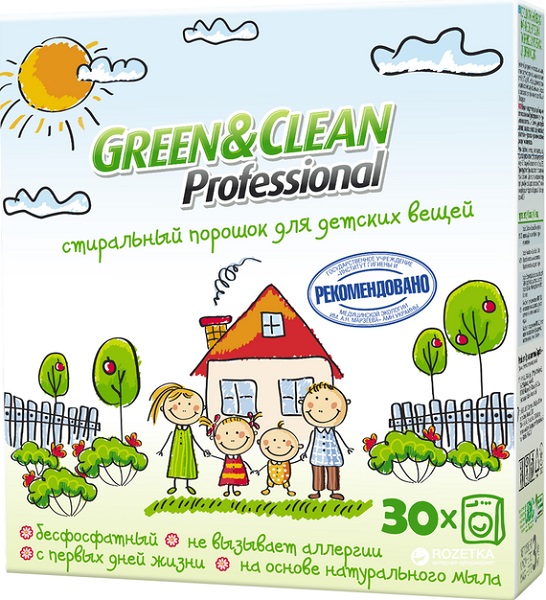 Стиральный порошок для машинной стирки Green&Clean для детских вещей 3 кг
