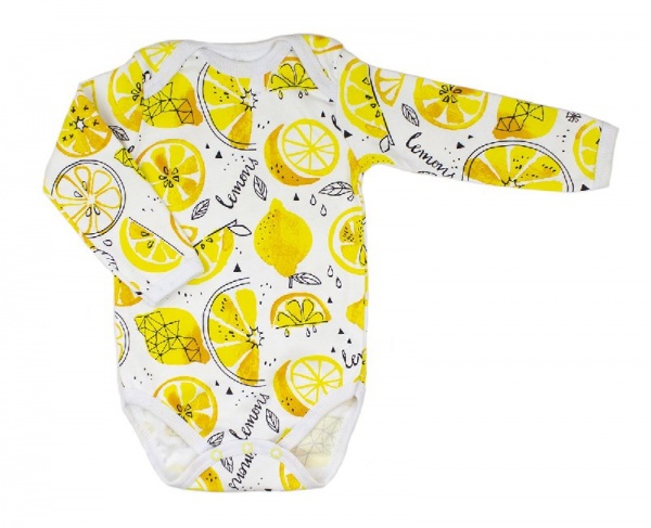 Боди унисекс Маленькие люди Лимон р.80 белый с рисунком 