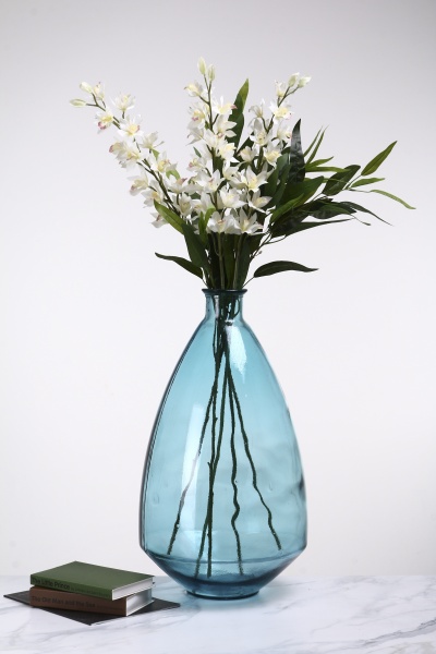 Ваза стеклянная San Miguel Adobe 60 см небесно-голубая 