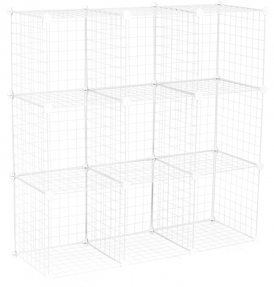 Стелаж дротяний куб metal сubes storage 9 полиць 1105х1105х370 мм білий