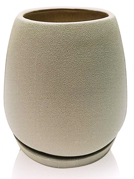 Горшок керамический Eterna 203-14 светло-серый матовый 13,5x13,5x14 см овальный 2 л светло-серый матовый 