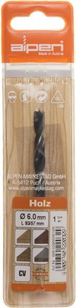 Сверло по дереву Alpen PLT 6x93 мм 61600600100