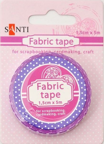 Самоклейка текстильна стрічка Фіолетовий горох, 1,5см * 5м 