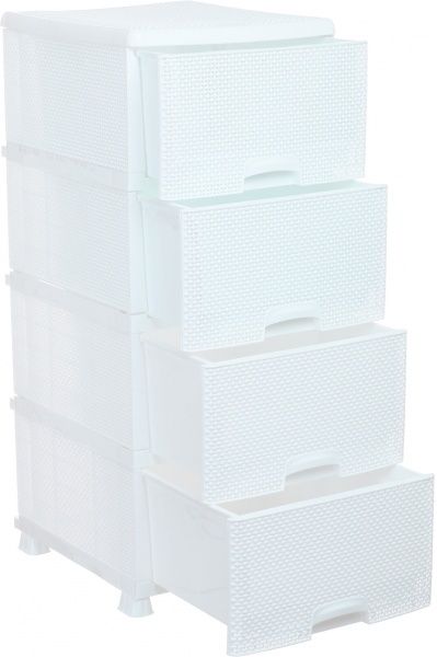 Комод пластиковая OZ-ER K013 на 4 ящика белый 894x368x431 мм