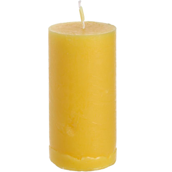 Свеча Цилиндр Рустик желтая 100 мм