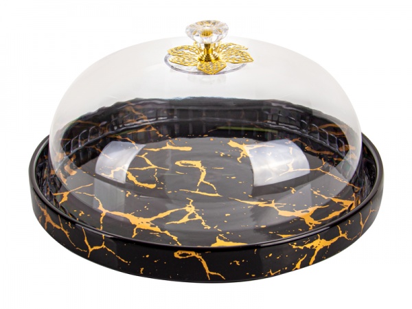 Блюдо з кришкою Marble Black 926-005 Lefard 