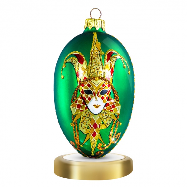 Елочная игрушка Венецианский карнавал 11 см зеленый CA003