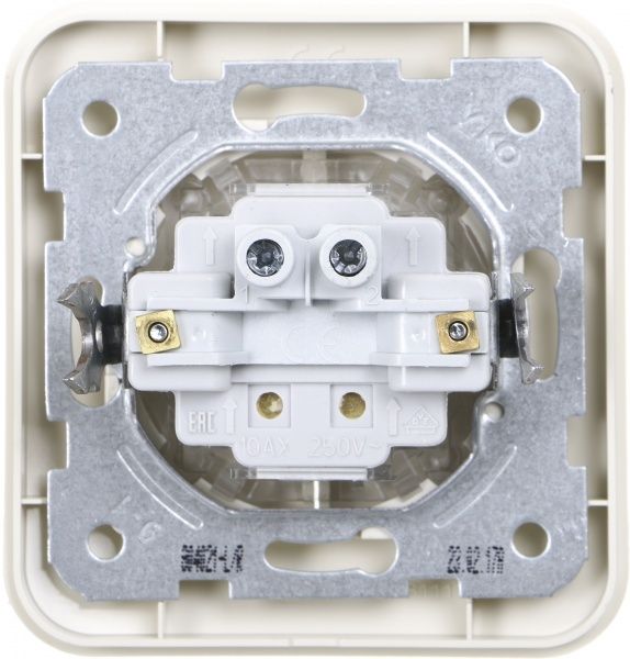 Перемикач прохідний двоклавішний Viko Rollina без підсвітки 10 А 250В кремовий 90421017