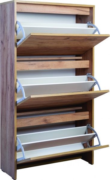 Тумба для обуви Nowy Styl FLEXA 3Ш 260x701x1296 мм / дуб золотой 