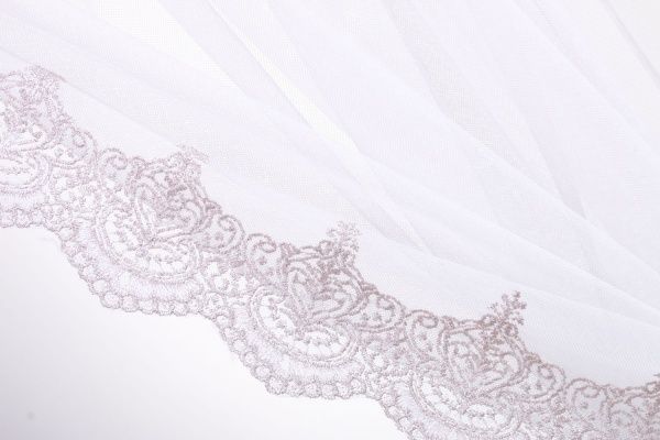 Ткань тюлевая Scarlett Butan 747204/44 вышивка 290 см пудра 