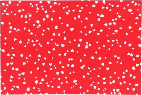 Бумага с рисунком Сердца двусторонняя красная 21x31 см 200 г/м² Heyda