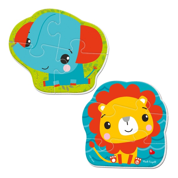 Пазлы магнитные Vladi Toys Лев и слоник VT3208-14