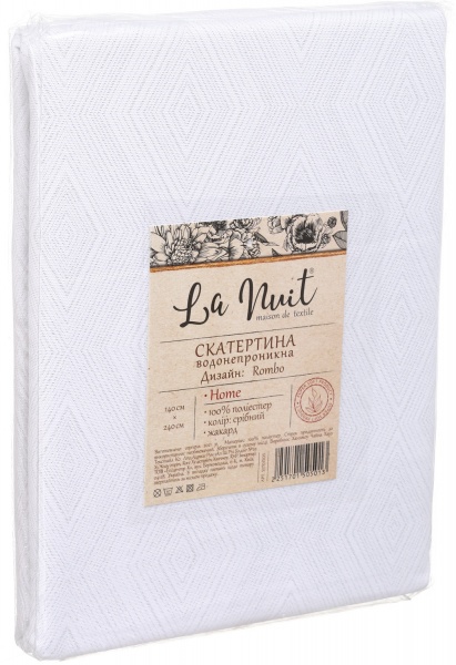 Скатерть Jacquard Rombo 140x220 см серебряный La Nuit 