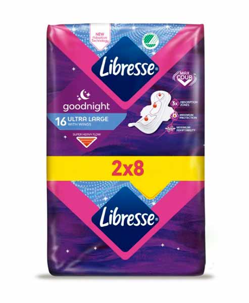 Прокладки гігієнічні Libresse Ultra Goodnight Large 16 шт.