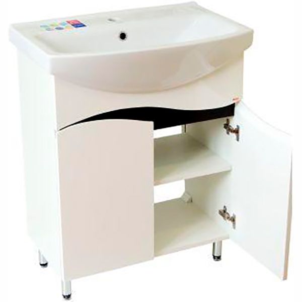 Тумба Хаст Омега с умывальником Runo 60 (Kolo) белая