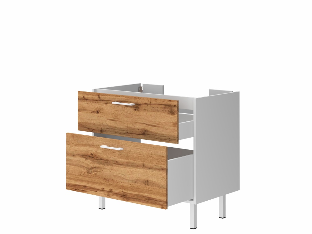 Тумба ЮВЕНТА Afina 80 см Біла + Дуб Вотан під стільницю або умивальник Piedra 80