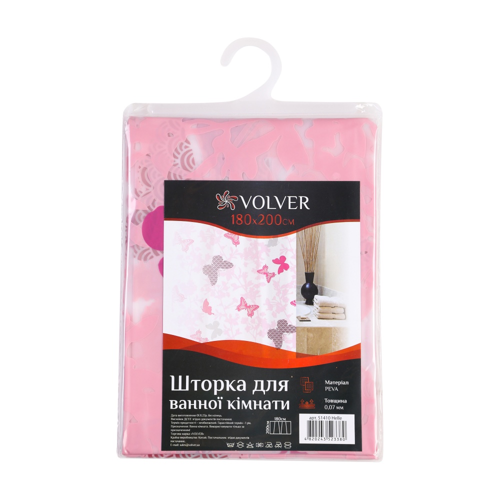Шторка для ванны VOLVER Helle 180x200 см 51410