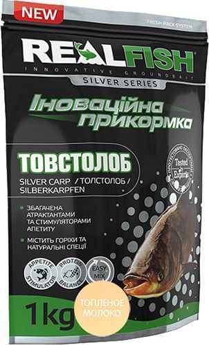 Прикормка RealFish 1000 г топлёное Молоко толстолобик