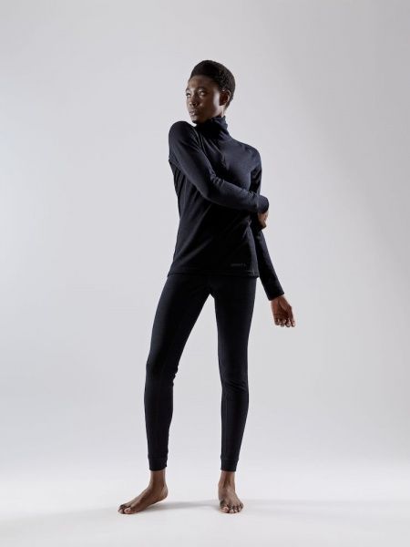 Футболка с длинным рукавом Craft MERINO 240 ZIP W 1907889-999995 S черно-серый