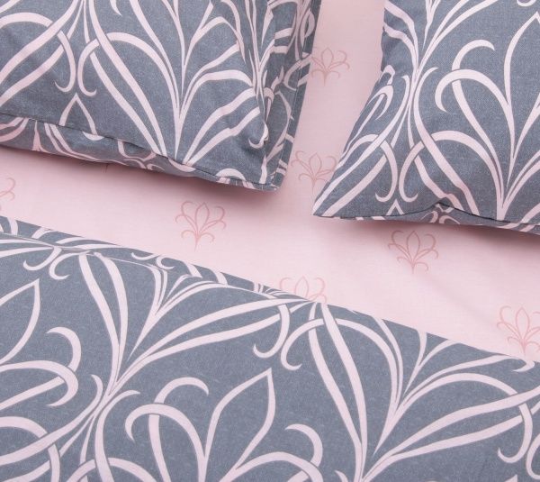 Комплект постільної білизни Limoges сімейний сіро-рожевий UP! (Underprice) 