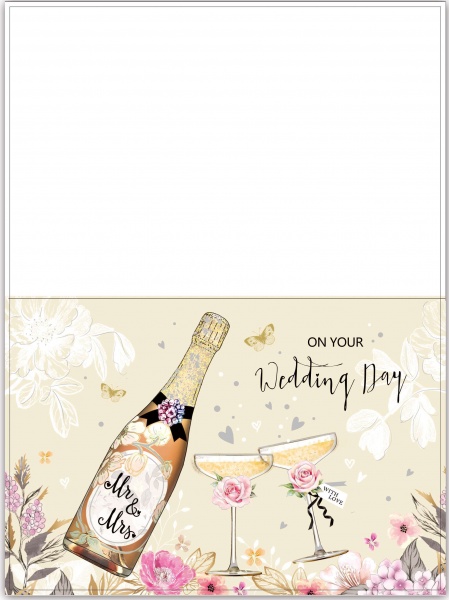 Открытка поздравительная POP-UP с 3D-рисунком свадебная и конвертом