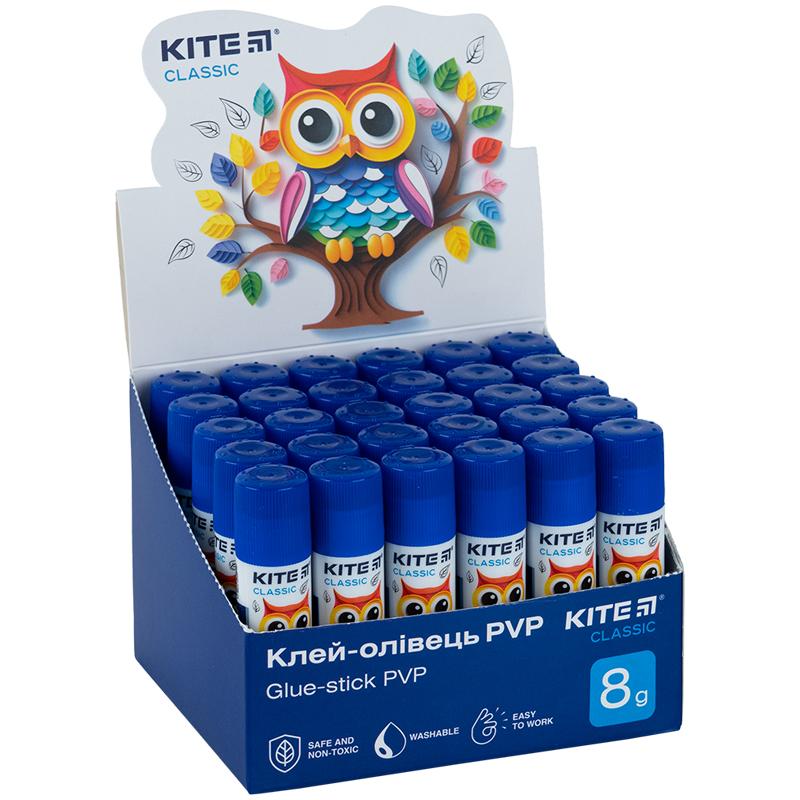 Клей-карандаш PVP 8 г с индикатором Classic K-130 KITE