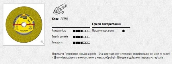 Круг відрізний по металу Klingspor A24 Extra  180x2,0x22,2 мм 10464