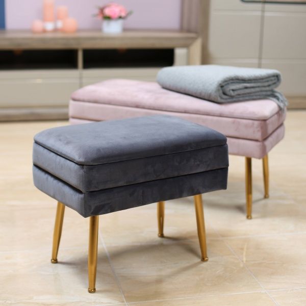 Скриня-пуф Yves 50х34,5х42 см темно-сірий 