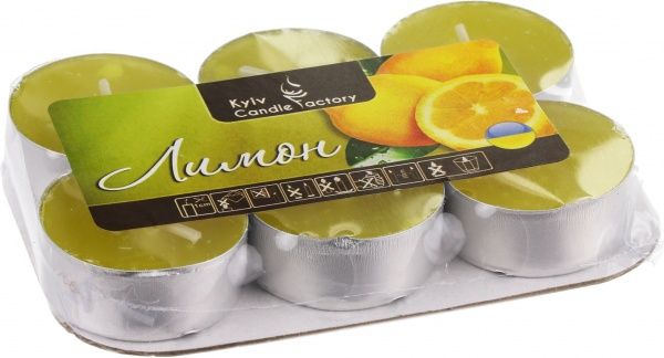 Набір свічок Лимон 6 шт. 7014 Kyiv Candle Factory