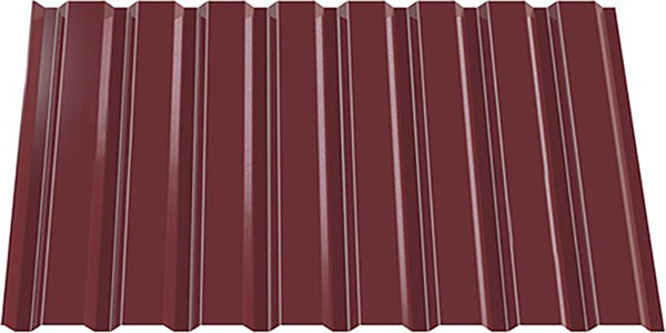 Профнастил глянцевый INDUSTRY ПС-20 910х2000 мм RAL 3005 вишневый