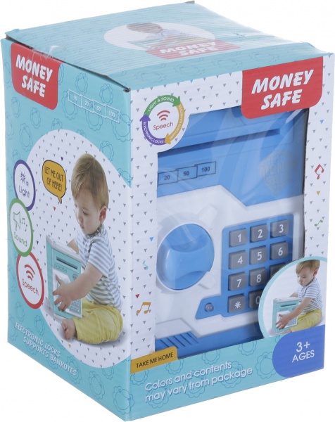 Сейф-скарбничка електронний дитячий класичний блакитний OTE0643207/blue