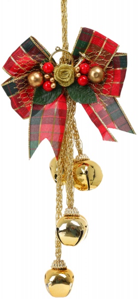 Подвеска декорированная Global Treasure бант с колокольчиками 30 см в ассортименте P2106048AB