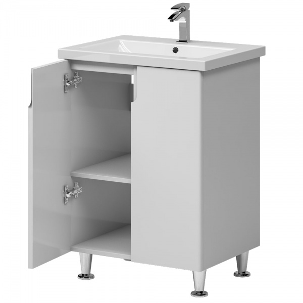 Тумба на ніжках Aquarius Mona білий з умивальником Комо 70