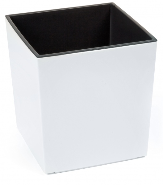 Кашпо пластикове Ламела Юка 25x25 см квадратний 12,4 л білий 