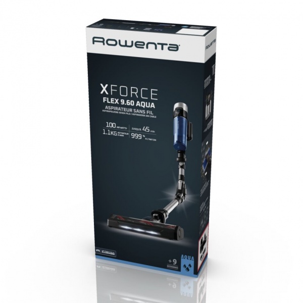 Пылесос аккумуляторный Rowenta X-Force 9.6 Aqua Allergy RH20C0WO blue 
