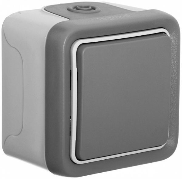 Переключатель проходной одноклавишный Legrand Plexo влагозащищенный без подсветки 10 А 230В IP55 серый 69711