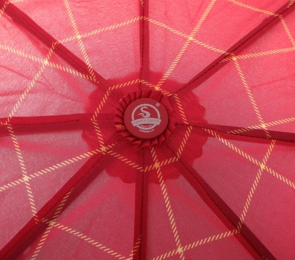 Парасолька Візерунок прямокутний, складна, автомат червоний 