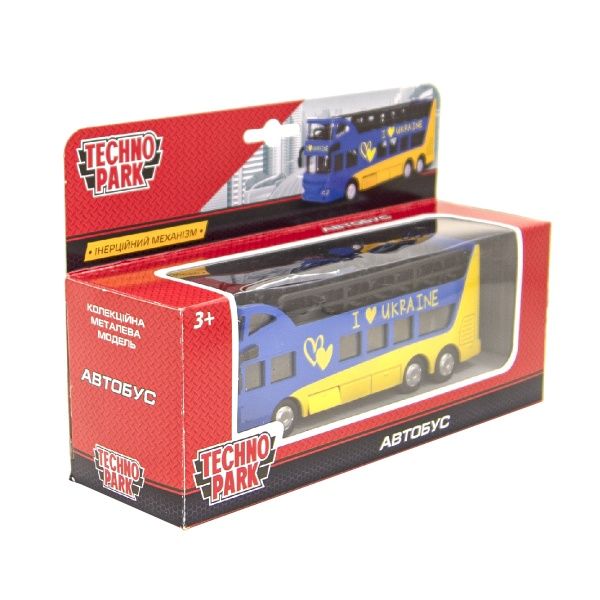 Автомодель Технопарк Автобус двоповерховий Україна 1:43 SB-16-21-UKR